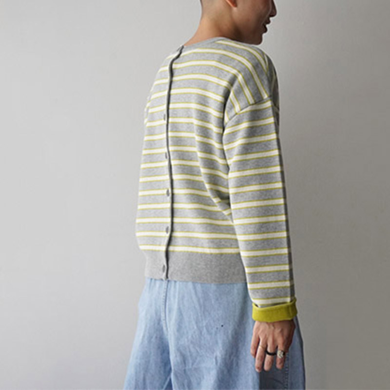 mao made  Ｗフェイスボーダーカーディガン /TGY×YE861